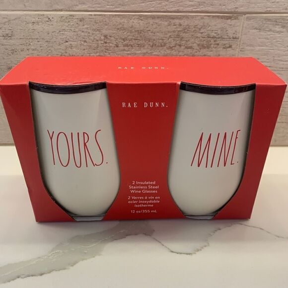 Rae Dunn Insulated Wine Yours Mine - Picture 1 of 3
